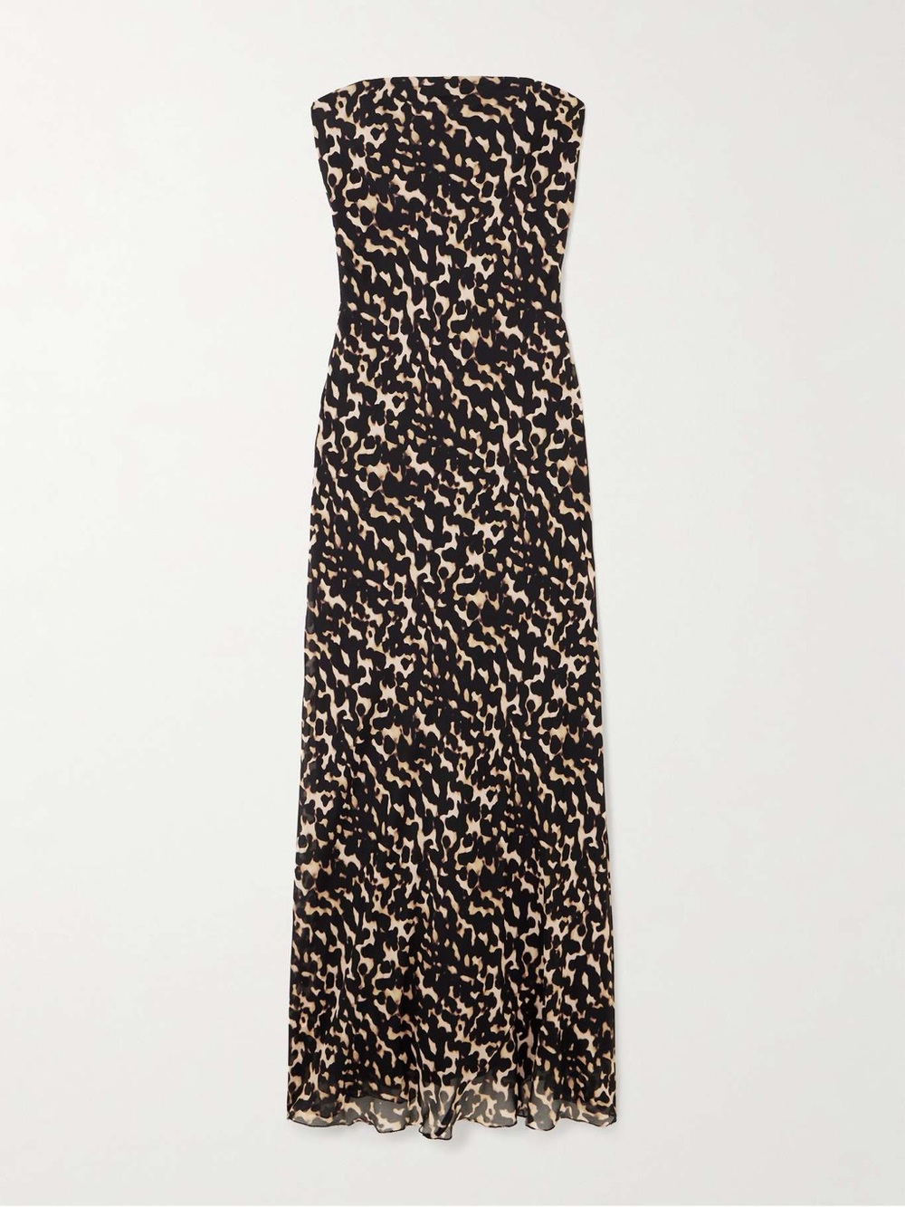 STAUD Cassie Strapless Silk Maxi Dress